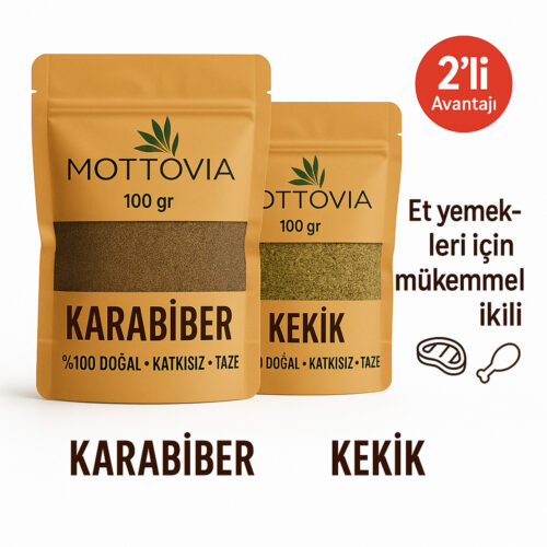 Karabiber & Kekik İkilisi – %100 Doğal Katkısız Baharat Seti – Et ve Yemekler İçin Mükemmel Uyum